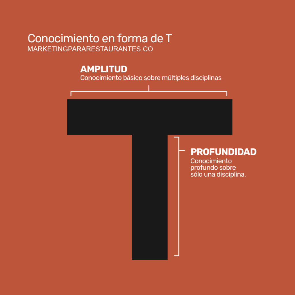 conocimiento en forma de t-100
